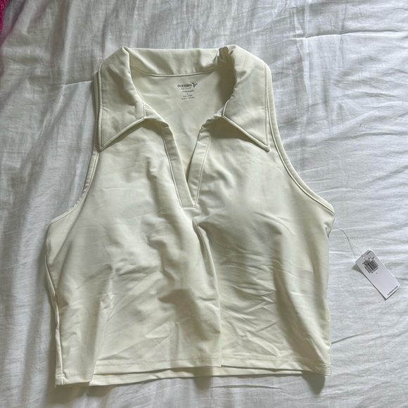 Old navy power soft built in bra collared workout top - Picture 1 of 4